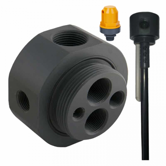 Аэрационный оголовок 2,5" ПВХ в сборе с воздухоотделительным клапаном